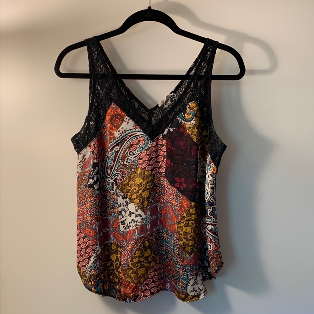 Mystree Orange Black Summer Camisole